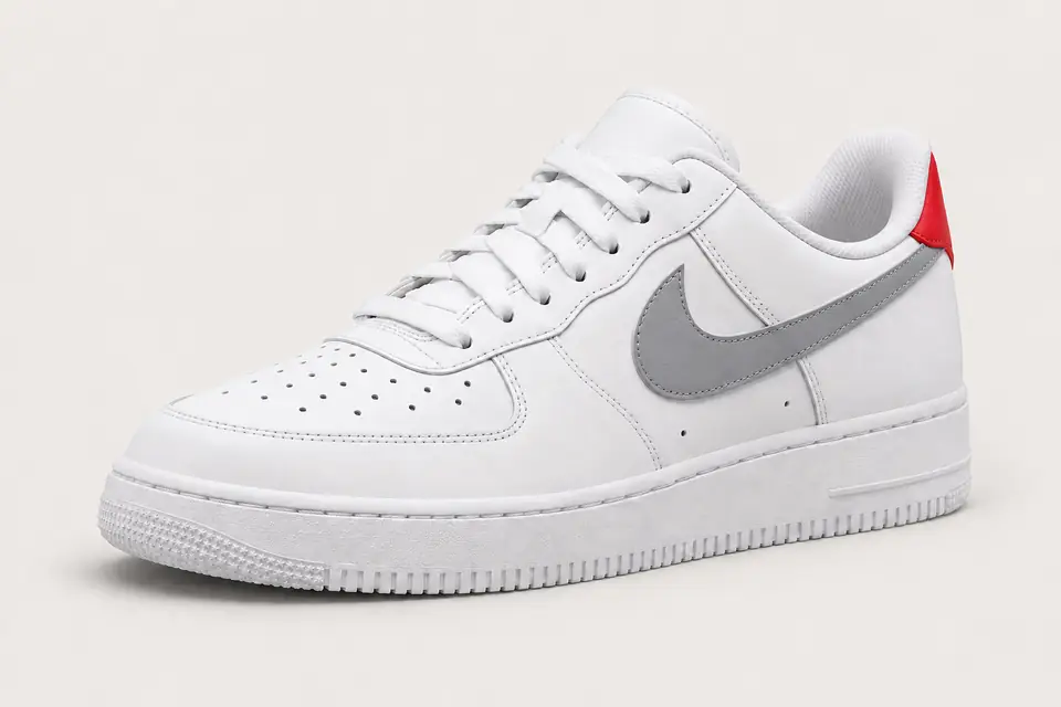Air Force 1 Anthracite Red coloris gris, vue de trois quarts