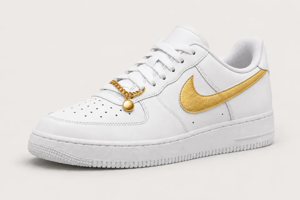 Air Force 1 Chaîne Or Dégradé coloris or, vue de trois quarts