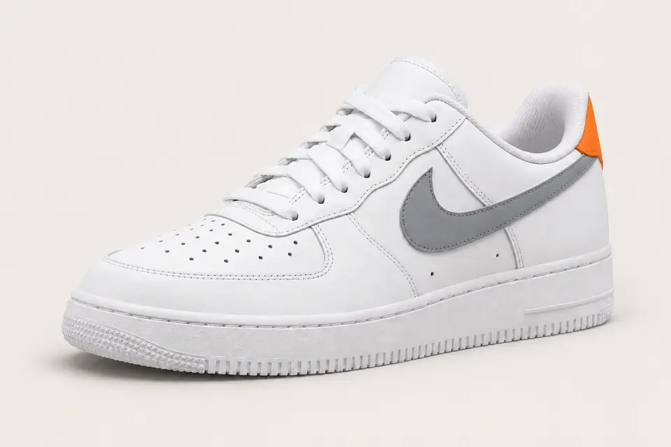 Air Force 1 Gris Orange coloris gris, vue de trois quarts