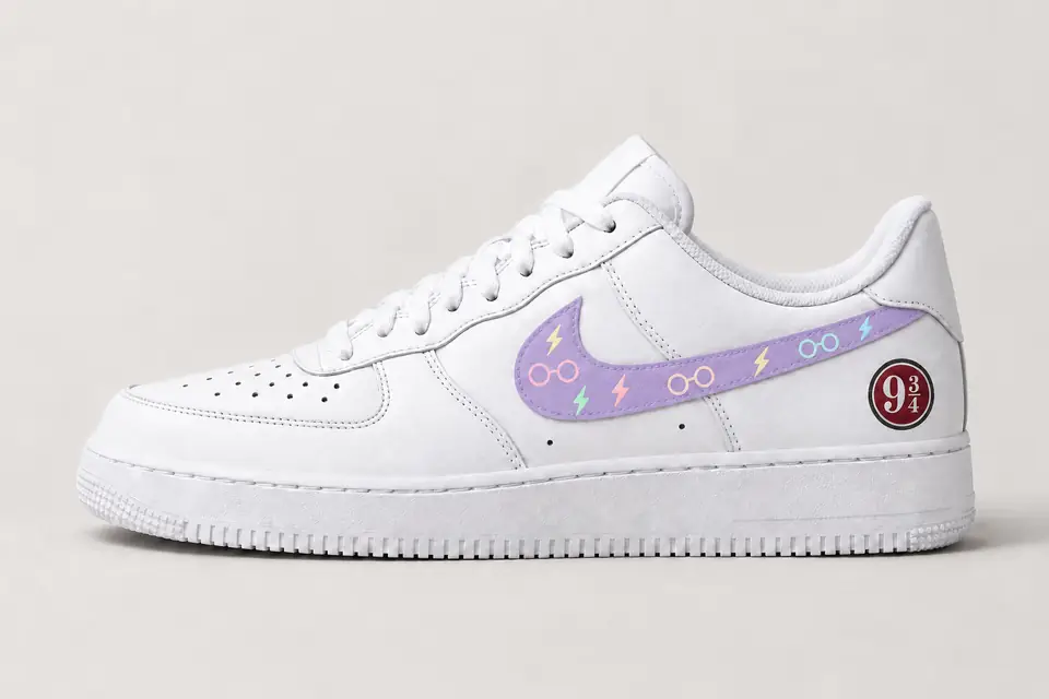 Air Force 1 Harry Potter coloris multicolore et pastel, vue de profil