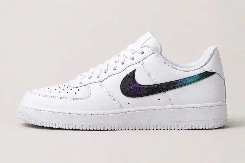 Air Force 1 Iridescent coloris noir, vue de profil