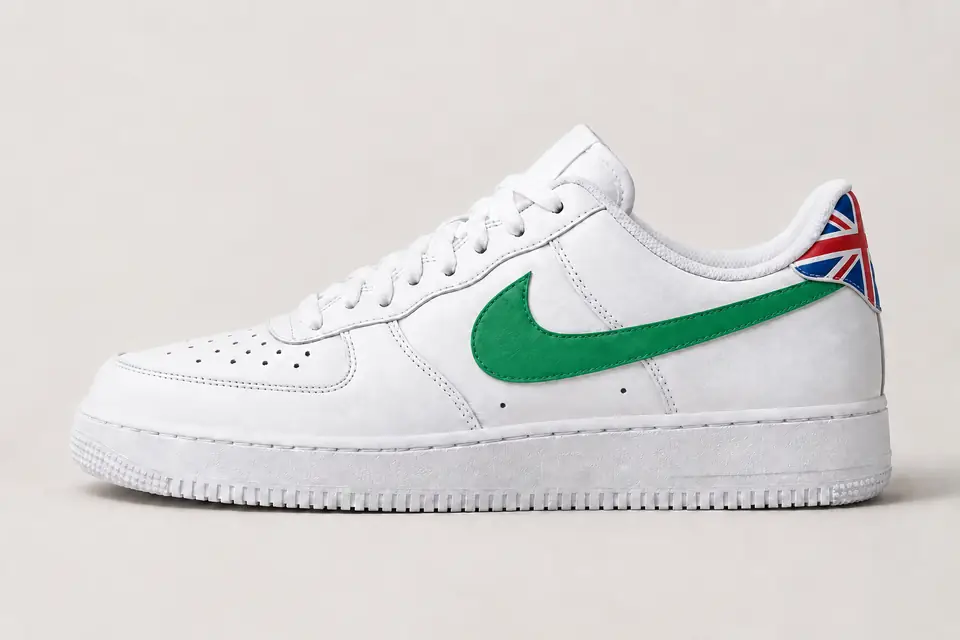 Air Force 1 London coloris vert, vue de profil