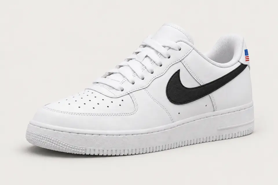 Air Force 1 Los Angeles coloris noir, vue de trois quarts