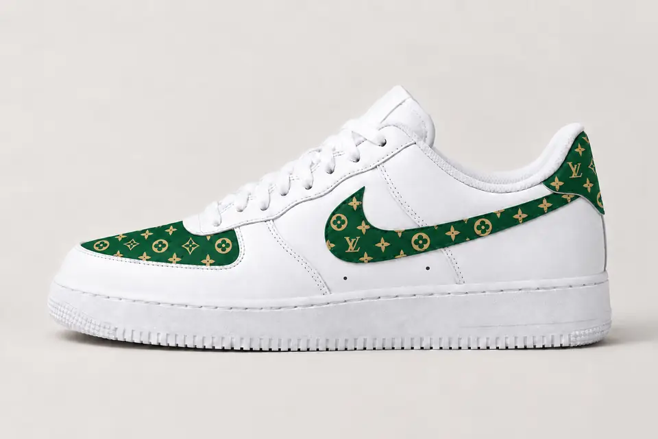 Air Force 1 Louis Vuitton Homme coloris vert, vue de profil