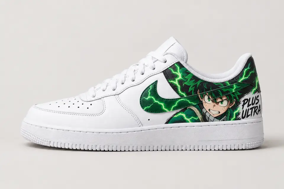 Air Force 1 My Hero Academia coloris noir, vue de profil