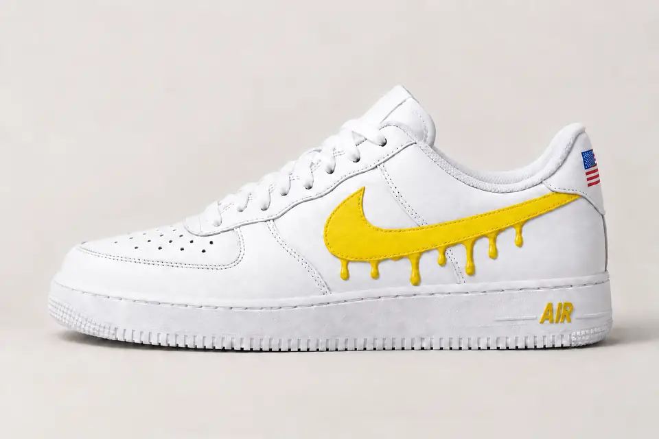Air Force 1 NYC Drip coloris jaune, vue de profil