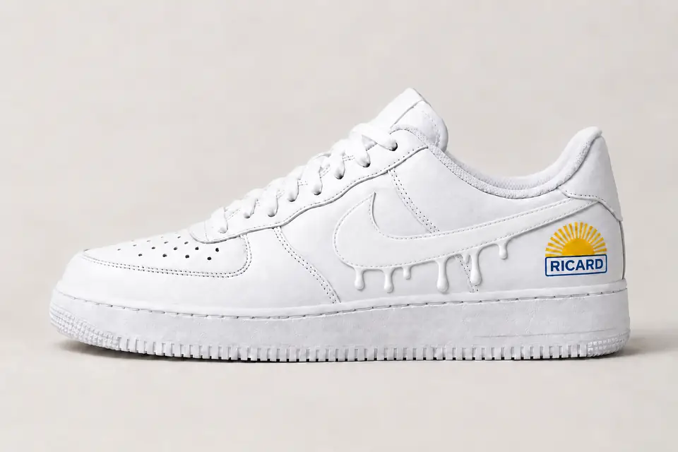 Air Force 1 Ricard Drip coloris blanc, vue de profil