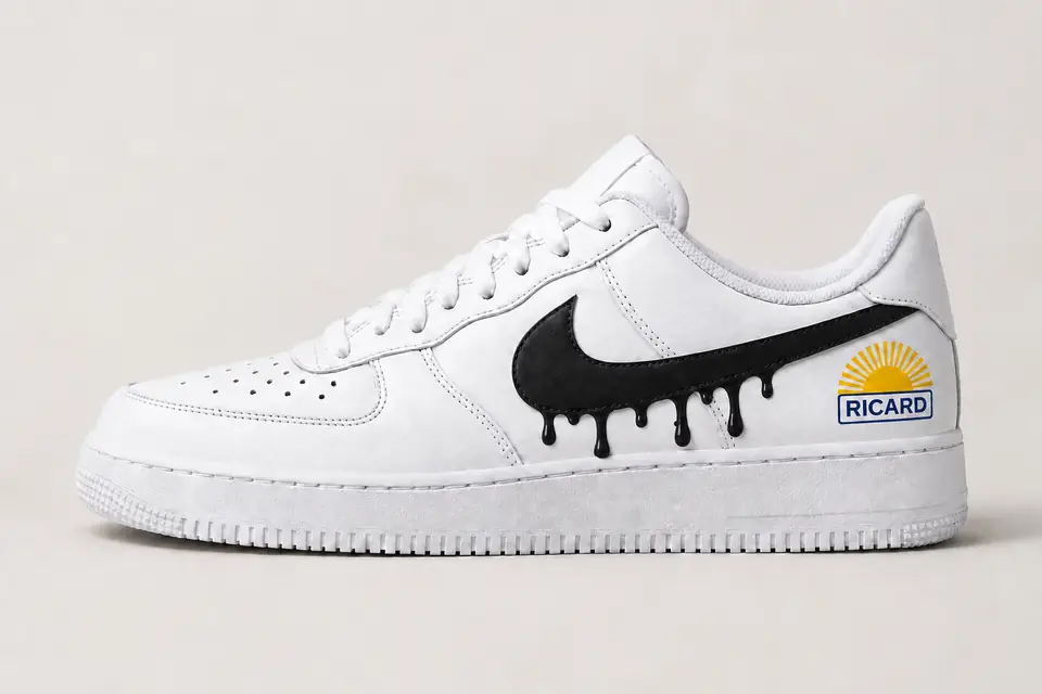 Air Force 1 Ricard Drip coloris noir, vue de profil