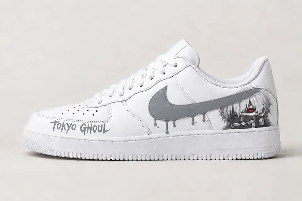 Air Force 1 Tokyo Ghoul coloris gris, vue de profil