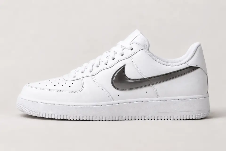 Air Force 1 Transparente coloris noir, vue de profil