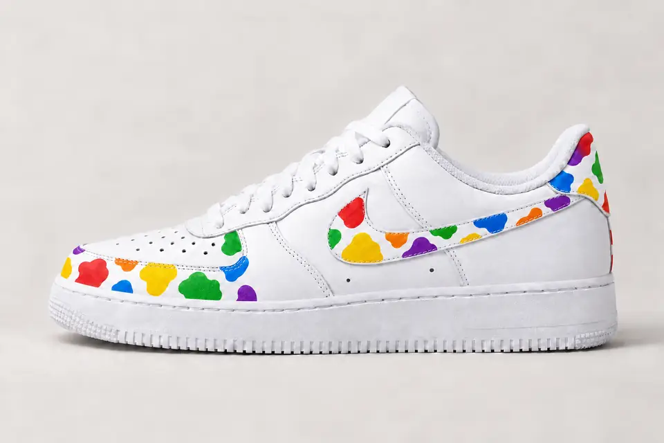 Air Force 1 Vache coloris multicolore, vue de profil