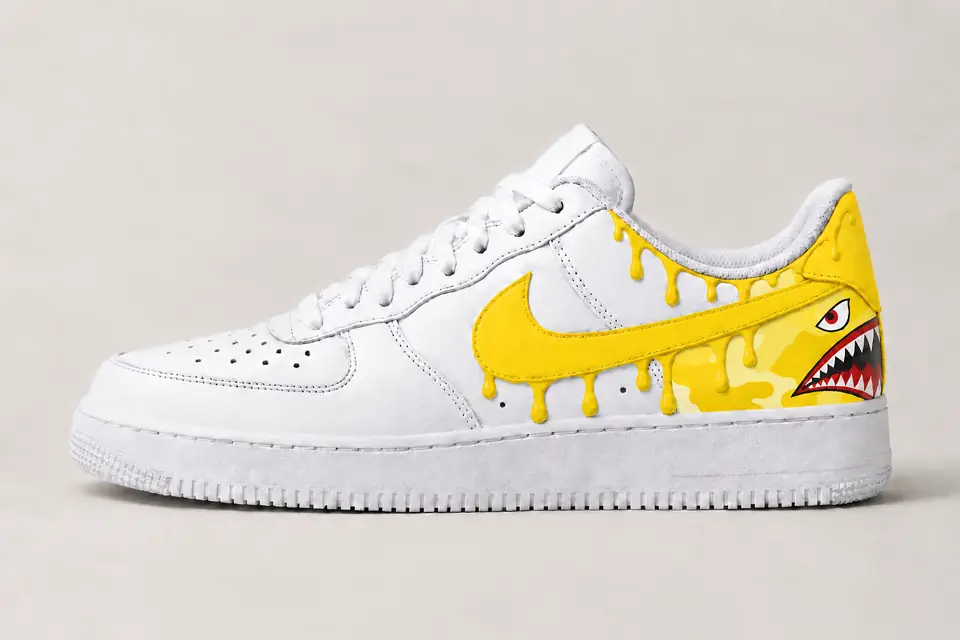 Air Force Bape Drip coloris jaune, vue de profil