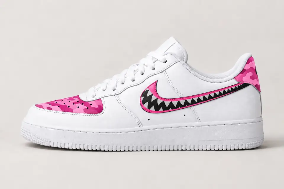 Air Force Bape Star coloris rose, vue de profil