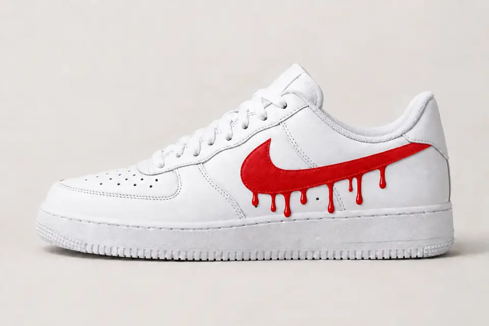 Air Force Bébé Drip coloris rouge, vue de profil