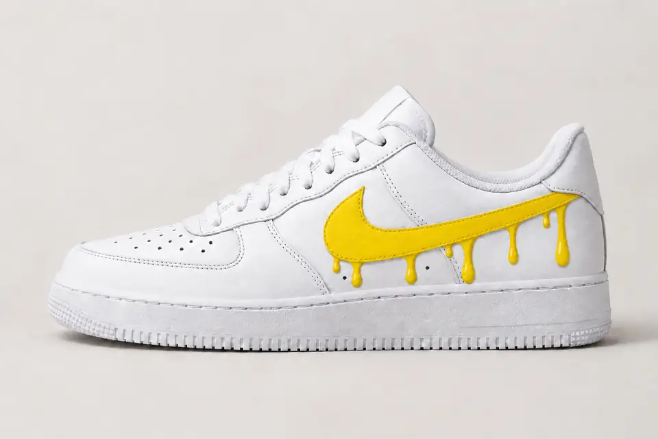 Air Force Bébé Fille Drip coloris jaune, vue de profil