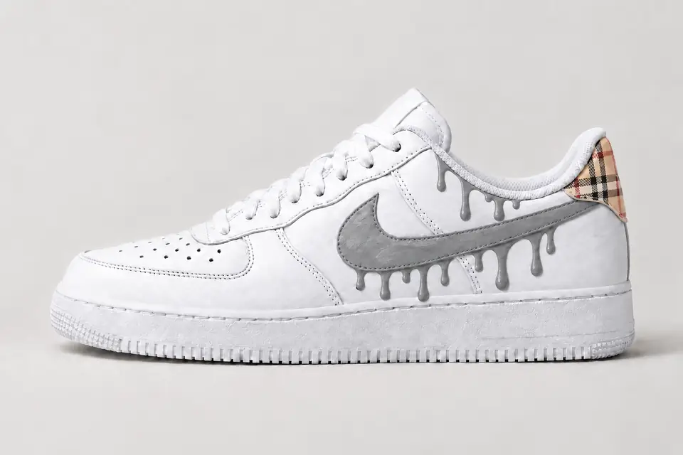 Air Force Burberry Drip coloris gris, vue de profil