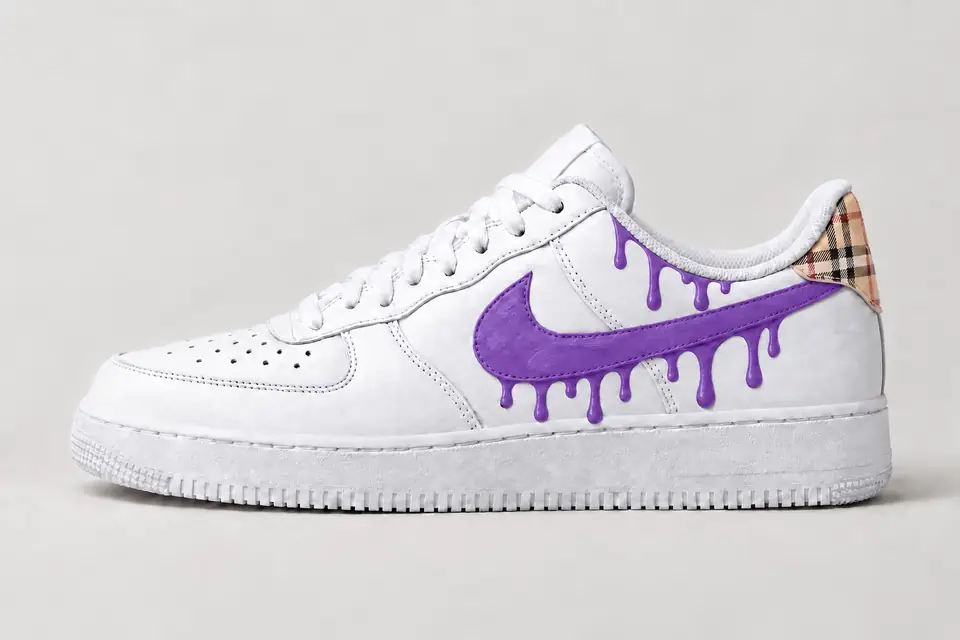 Air Force Burberry Drip coloris violet, vue de profil