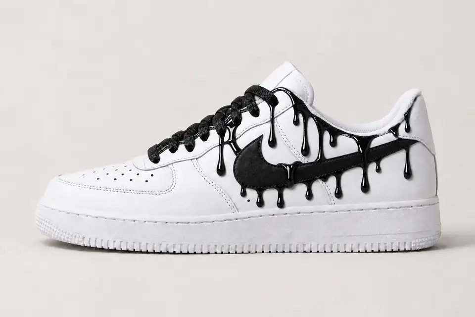 Air Force Corde Drip coloris noir, vue de profil