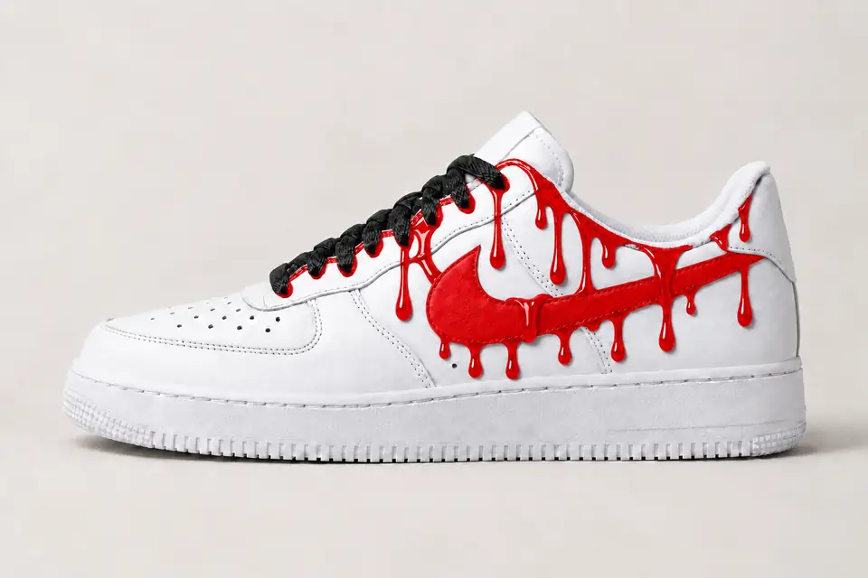 Air Force Corde Drip coloris rouge, vue de profil