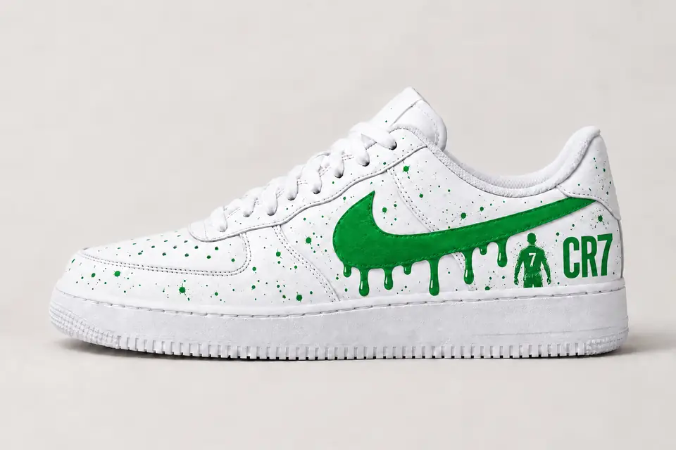 Air Force CR7 Drip coloris vert, vue de profil