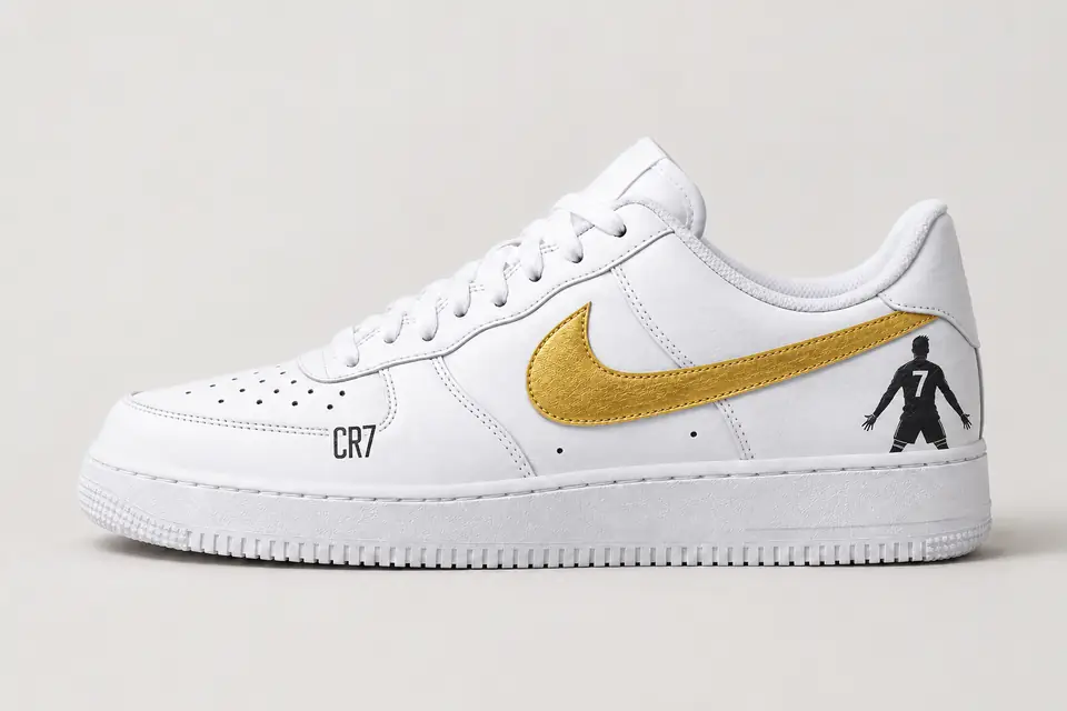 Air Force CR7 Gold coloris or, vue de profil