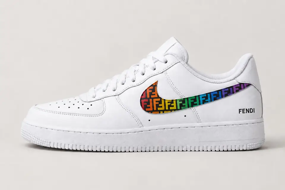 Air Force Fendi coloris multicolore, vue de profil
