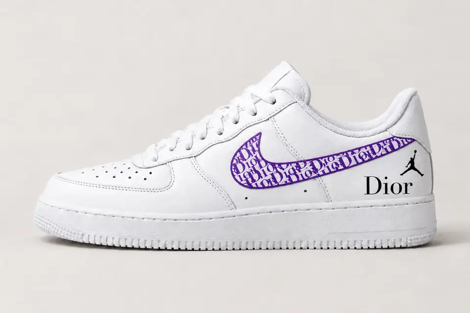 Air Force Jordan Dior coloris violet, vue de profil