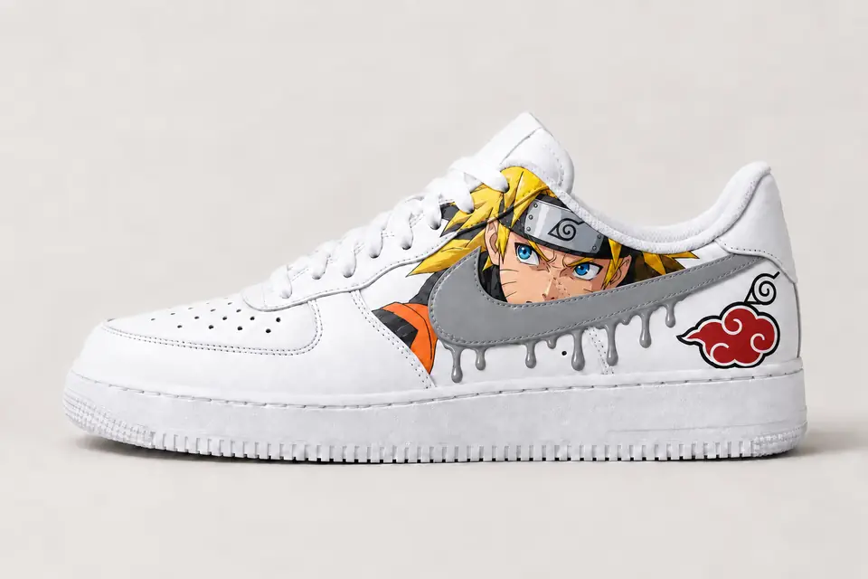 Air Force Naruto Drip coloris gris, vue de profil