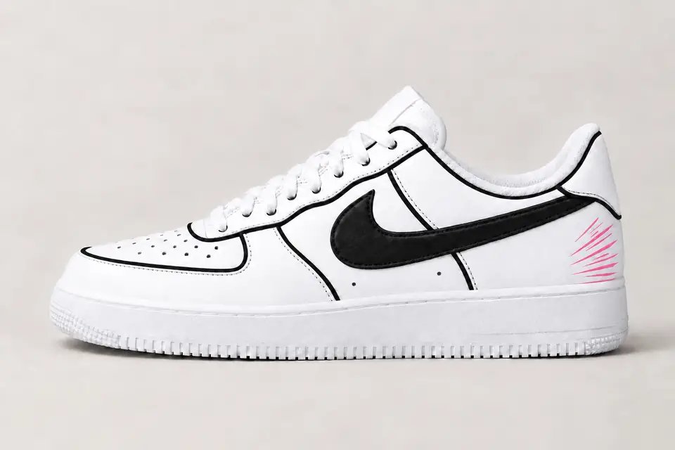 Air Force One Dessin Animé coloris rose, vue de profil