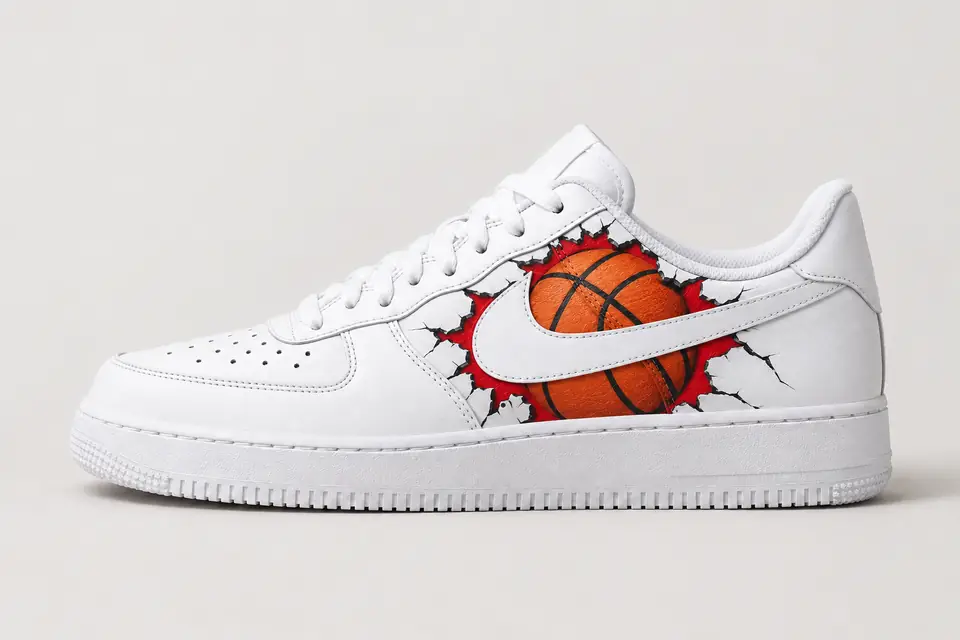 Air Force One NBA Rouge coloris rouge, vue de profil
