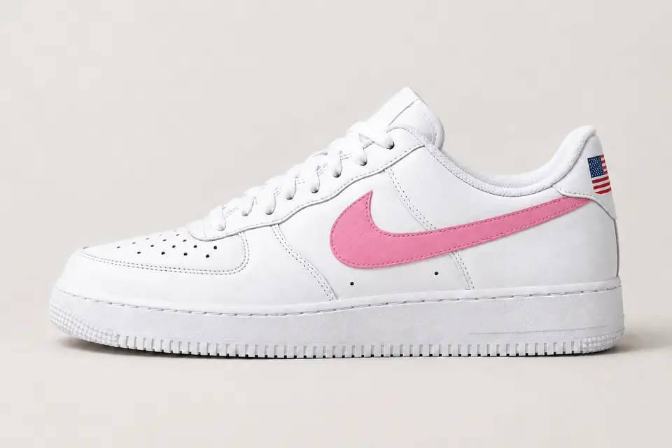 Air Force One USA coloris blanc et rose, vue de profil
