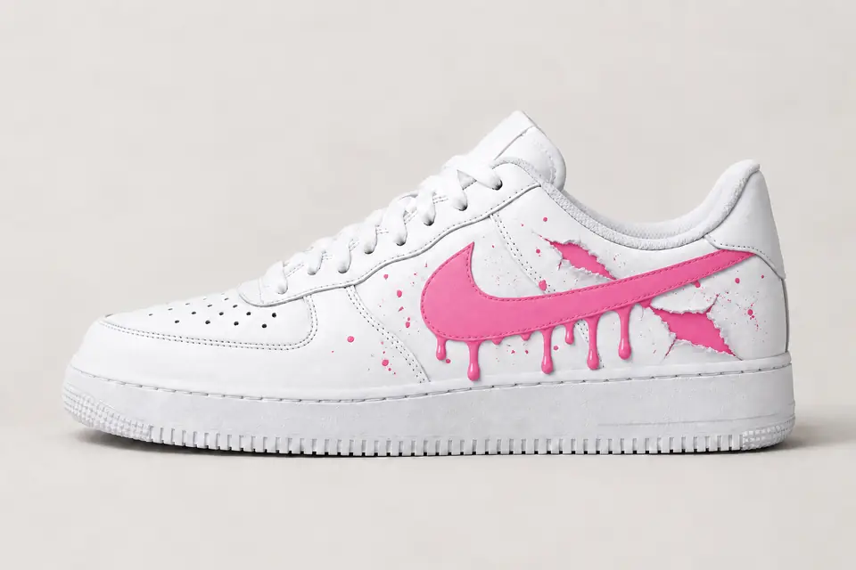 Air Force Qui Se Déchiré Drip coloris rose, vue de profil