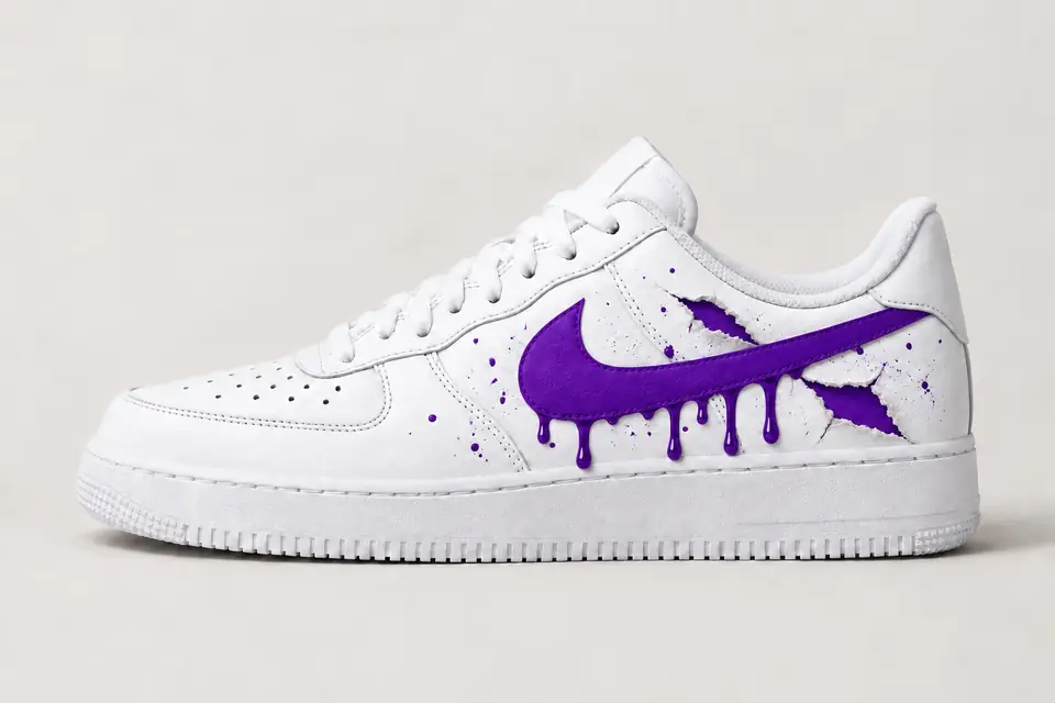 Air Force Qui Se Déchiré Drip coloris violet, vue de profil