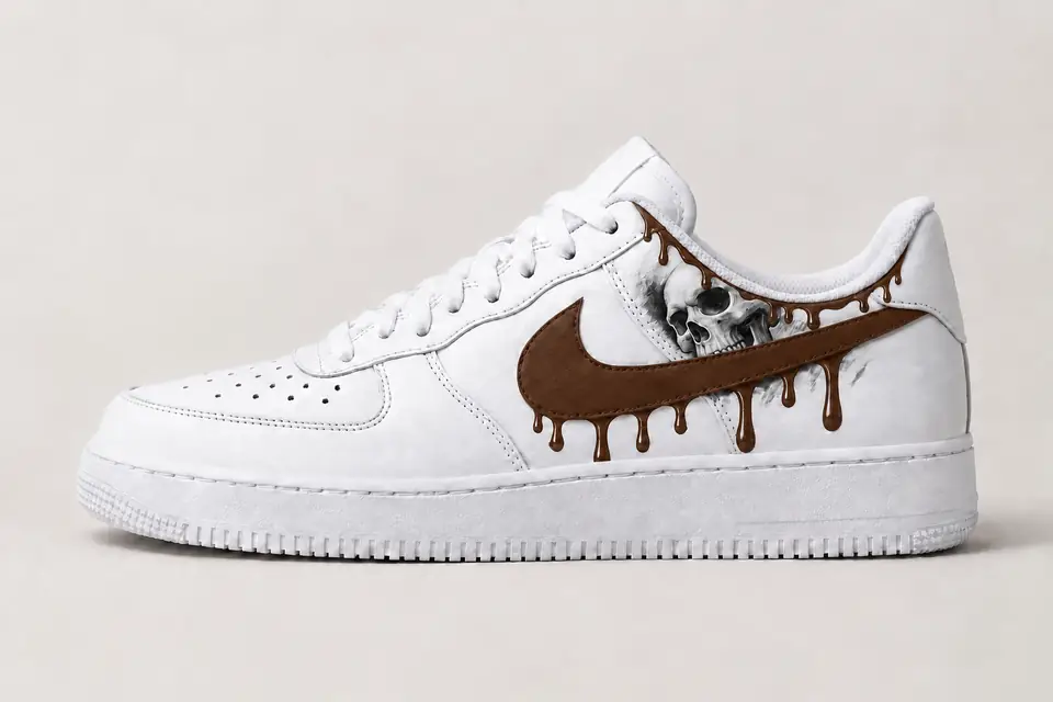 Air Force Squelette Drip coloris marron, vue de profil