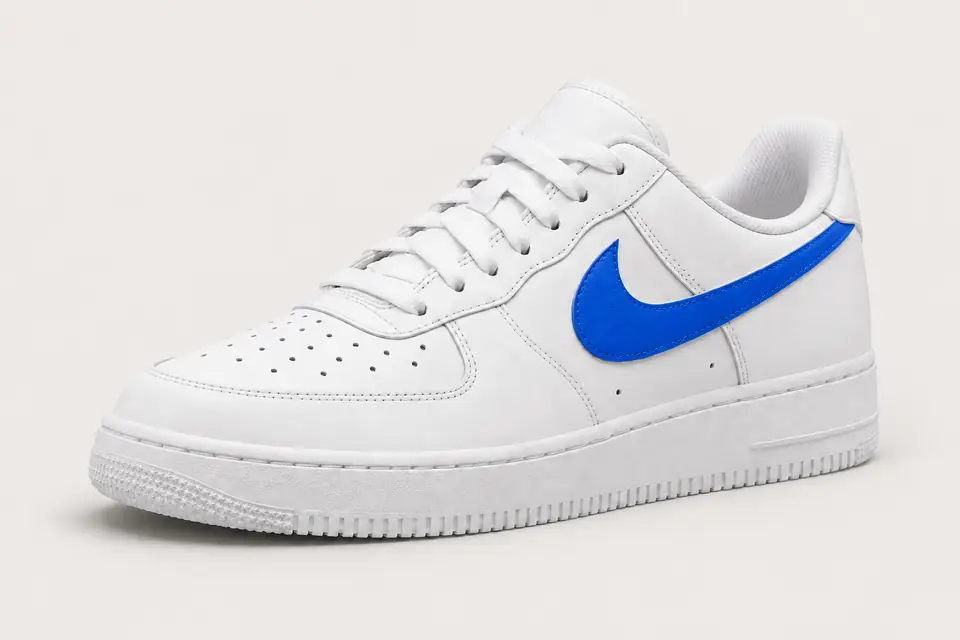 Nike Air Force 1 Baby Blue coloris bleu, vue de trois quarts