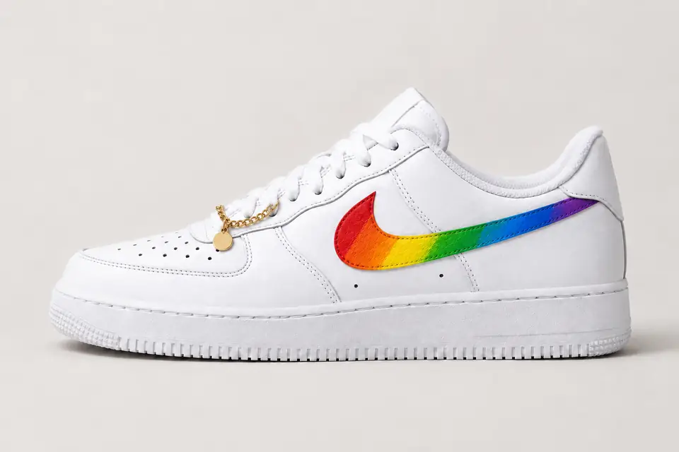 Nike Air Force 1 Femme avec Chaîne coloris multicolore, vue de profil