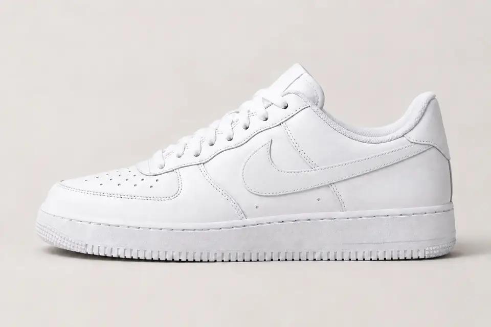 Nike Air Force 1 Junior Garçon coloris blanc, vue de profil